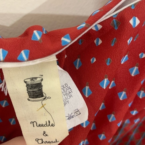 Needle & Thread Printed One Shoulder Tie Waist Dre - Picture 5 of 5